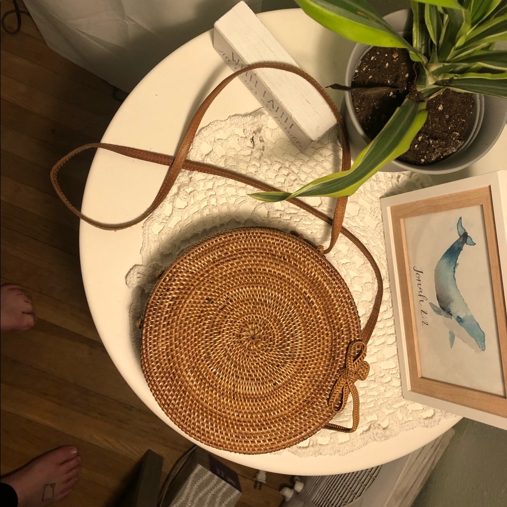 31 Bits Woven Drum Bag with Leather Strap